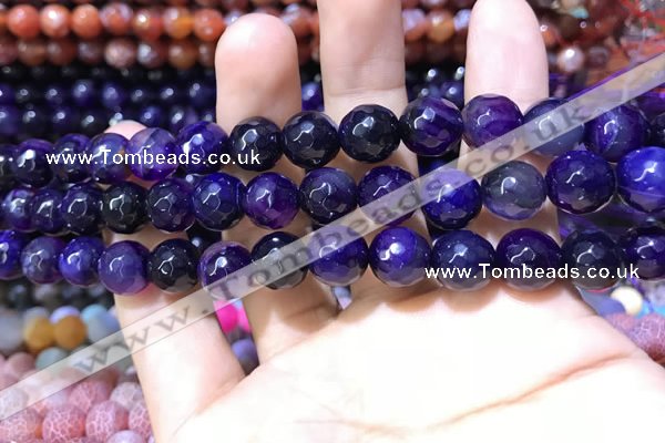 CAA1732 15 inches 10mm faceted round fire crackle agate beads