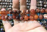 CAA1734 15 inches 10mm faceted round fire crackle agate beads