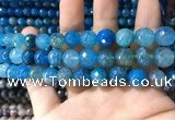 CAA1735 15 inches 10mm faceted round fire crackle agate beads