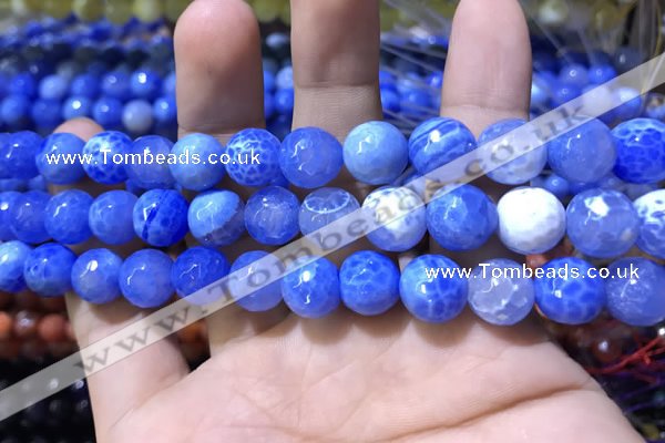 CAA1739 15 inches 10mm faceted round fire crackle agate beads