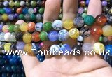 CAA1740 15 inches 10mm faceted round fire crackle agate beads