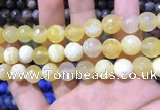 CAA1748 15 inches 12mm faceted round fire crackle agate beads