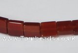 CAA175 15.5 inches 10*10mm square red agate gemstone beads