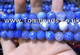 CAA1750 15 inches 12mm faceted round fire crackle agate beads