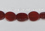 CAA176 15.5 inches 10*12mm oval red agate gemstone beads