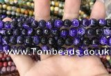 CAA1763 15 inches 8mm faceted round fire crackle agate beads