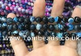 CAA1764 15 inches 8mm faceted round fire crackle agate beads