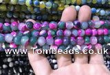 CAA1770 15 inches 8mm faceted round fire crackle agate beads