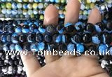 CAA1779 15 inches 10mm faceted round fire crackle agate beads