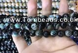 CAA1780 15 inches 10mm faceted round fire crackle agate beads