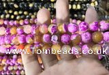 CAA1783 15 inches 10mm faceted round fire crackle agate beads