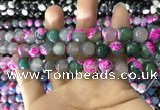 CAA1784 15 inches 10mm faceted round fire crackle agate beads