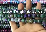 CAA1785 15 inches 10mm faceted round fire crackle agate beads