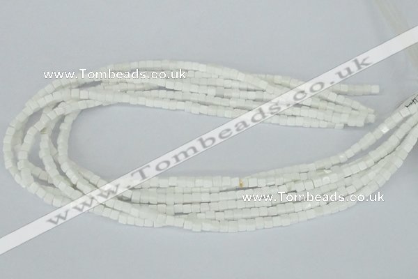 CAA18 15.5 inches 4*4mm cube white agate gemstone beads wholesale