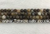 CAA1822 15.5 inches 8mm round banded agate gemstone beads