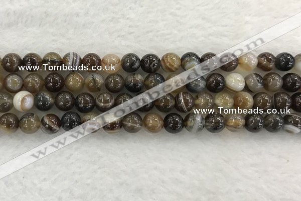 CAA1822 15.5 inches 8mm round banded agate gemstone beads