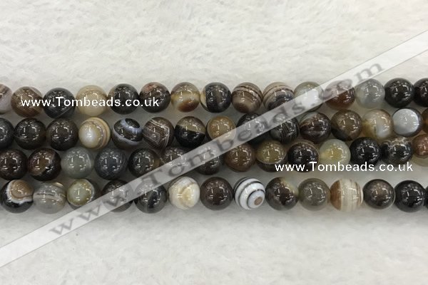 CAA1823 15.5 inches 10mm round banded agate gemstone beads
