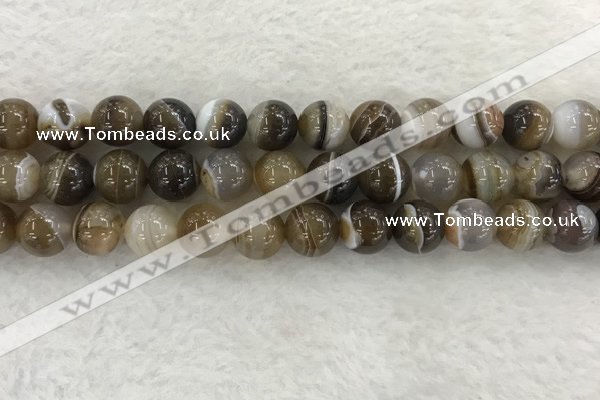 CAA1824 15.5 inches 12mm round banded agate gemstone beads