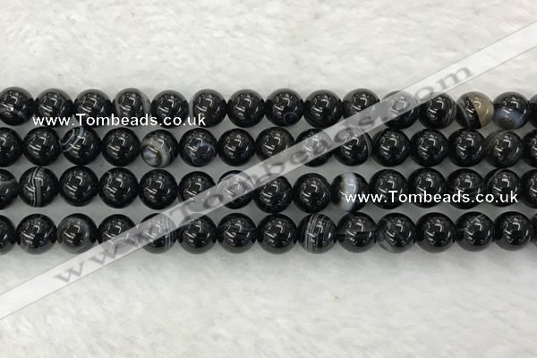 CAA1833 15.5 inches 10mm round banded agate gemstone beads