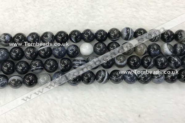 CAA1834 15.5 inches 12mm round banded agate gemstone beads