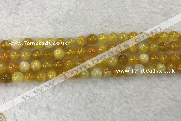 CAA1852 15.5 inches 8mm round banded agate gemstone beads
