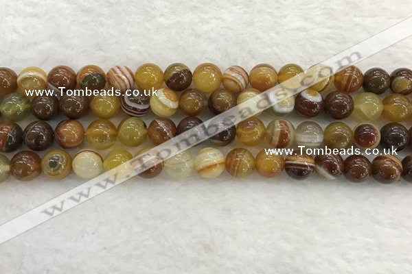 CAA1862 15.5 inches 8mm round banded agate gemstone beads