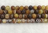 CAA1864 15.5 inches 12mm round banded agate gemstone beads