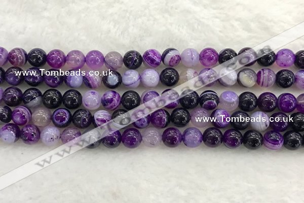 CAA1872 15.5 inches 8mm round banded agate gemstone beads