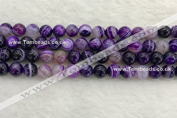 CAA1873 15.5 inches 10mm round banded agate gemstone beads