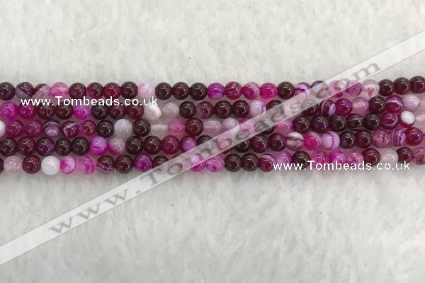 CAA1880 15.5 inches 4mm round banded agate gemstone beads