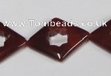 CAA189 15.5 inches 22*28mm diamond red agate gemstone beads