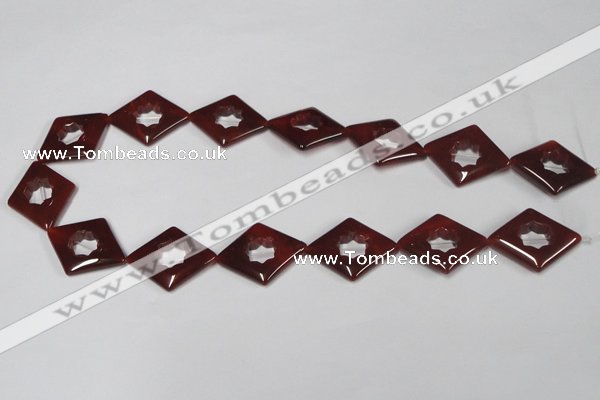 CAA189 15.5 inches 22*28mm diamond red agate gemstone beads