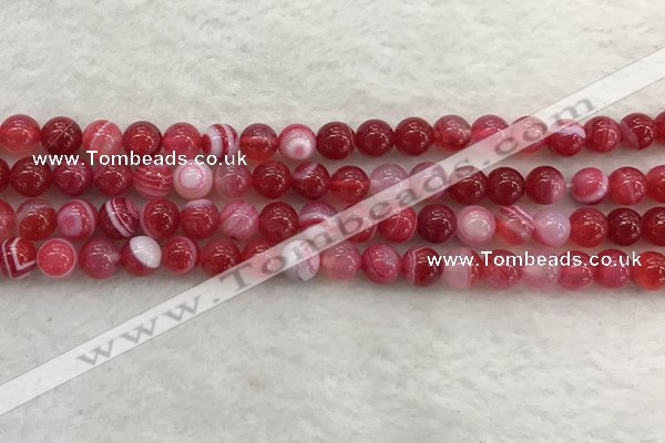 CAA1892 15.5 inches 8mm round banded agate gemstone beads