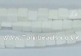 CAA19 15.5 inches 6*6mm cube white agate gemstone beads wholesale