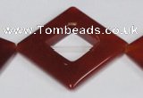 CAA190 15.5 inches 32*32mm diamond red agate gemstone beads