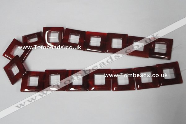 CAA191 15.5 inches 25*25mm square red agate gemstone beads