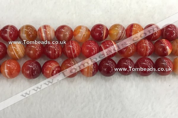 CAA1915 15.5 inches 14mm round banded agate gemstone beads