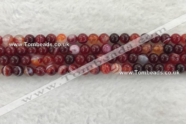 CAA1921 15.5 inches 6mm round banded agate gemstone beads