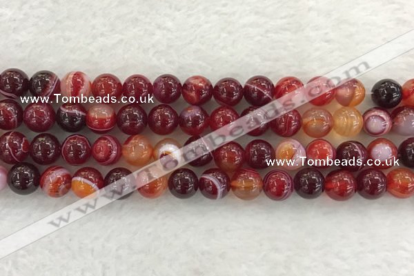 CAA1923 15.5 inches 10mm round banded agate gemstone beads