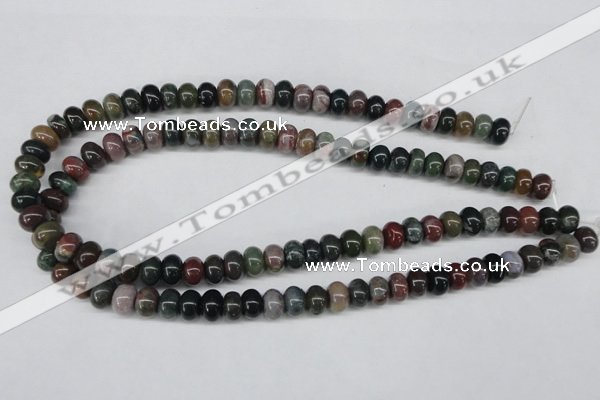 CAA193 15.5 inches 7*10mm rondelle indian agate beads wholesale