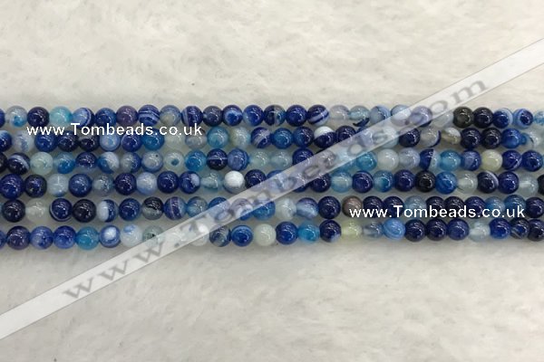 CAA1930 15.5 inches 4mm round banded agate gemstone beads