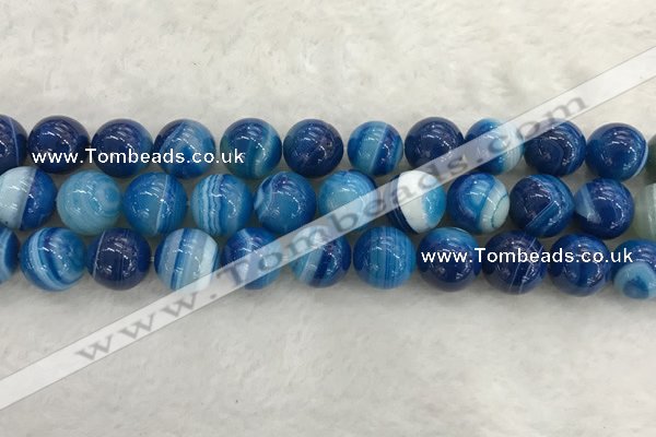 CAA1935 15.5 inches 14mm round banded agate gemstone beads