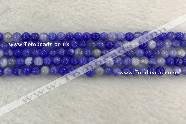 CAA1940 15.5 inches 4mm round banded agate gemstone beads