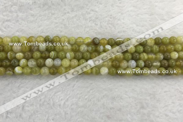 CAA1950 15.5 inches 4mm round banded agate gemstone beads