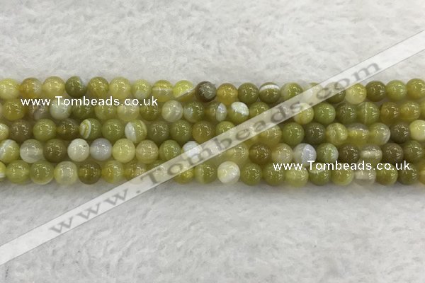 CAA1951 15.5 inches 6mm round banded agate gemstone beads