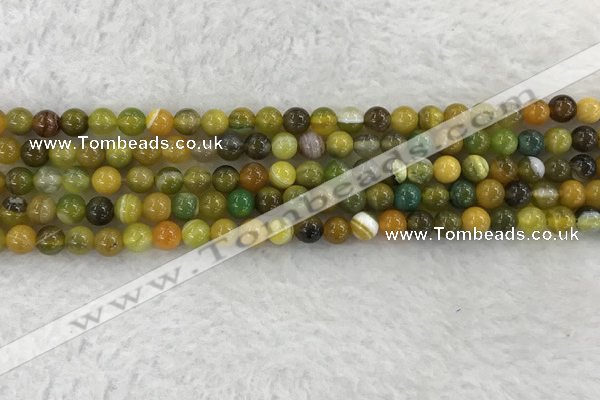 CAA1961 15.5 inches 6mm round banded agate gemstone beads