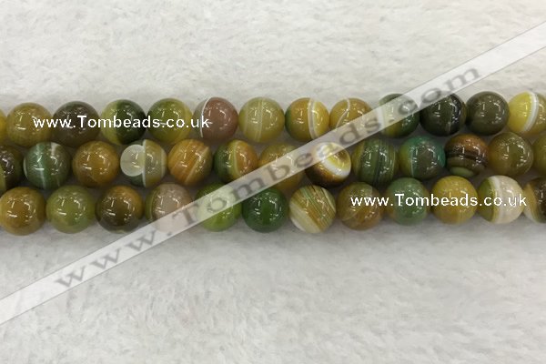 CAA1964 15.5 inches 12mm round banded agate gemstone beads