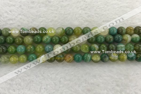 CAA1972 15.5 inches 8mm round banded agate gemstone beads