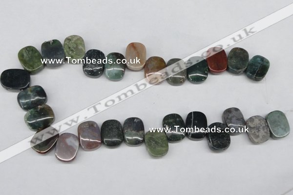 CAA199 Top-drilled 15*20mm oval indian agate beads wholesale