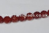 CAA200 15.5 inches 6mm faceted round red agate gemstone beads